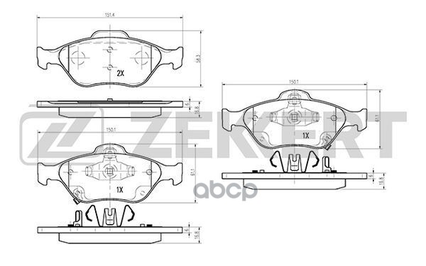 Колодки торм. диск. передн. Daihatsu Charade VI 11-  Toyota Ractis (P100) 05-  Verso (P120) 11-  Yar Zekkert арт. bs-1120