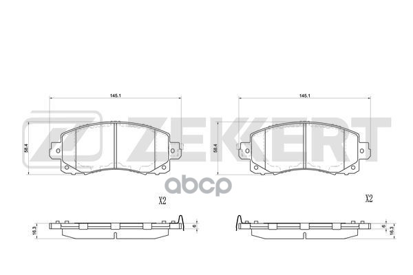 Колодки торм. диск. передн. Subaru Forester (SK/S14) 18-  Impreza (GT/G14) 16-  XV (GT/G24) 17- Zekkert арт. bs-1174