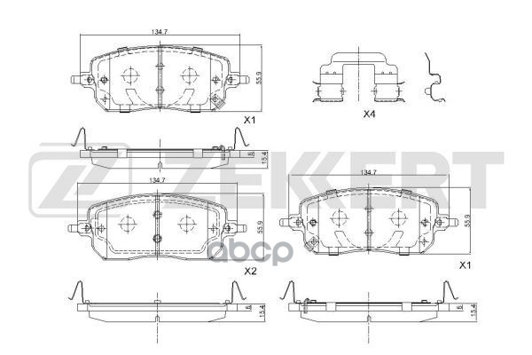Колодки торм. диск. передн. Haval Jolion 21- Zekkert арт. bs-1180