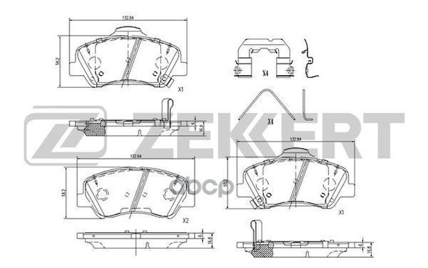 Колодки торм. диск. передн. Hyundai Solaris II 17-  I20 II 14-  Kia Rio IV 17-  Geely EC7 17- Zekkert арт. bs-1187