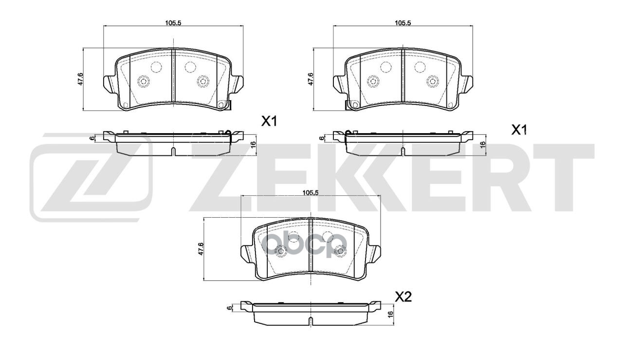 Колодки торм. диск. задн. Haval Jolion 21-  Dargo 22-  H3 24-  H6S 21- Zekkert арт. bs-1195