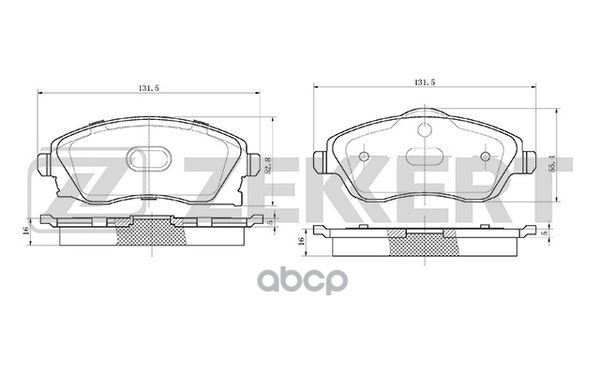 Колодки торм. диск. передн. Opel Combo I-II 01-  Corsa C III 00-  Meriva A 03-  Tigra B II 04- Zekkert арт. bs-1234