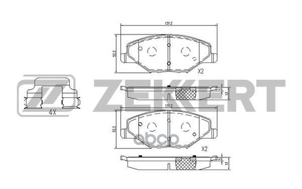Колодки торм. диск. передн. Skoda Fabia (5J) 07-  VW Polo V 10- Zekkert арт. bs-1251