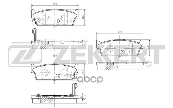 Колодки торм. диск. задн. Infiniti M30 89-  Nissan Cedric (Y30 Y31 Y32 Y33) 83-  Maxima (PU11) 84- Zekkert арт. bs-1262