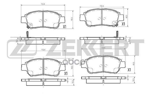 Колодки торм. диск. передн. Toyota Platz (P10) 99-  Probox (P50) 02-  Vios (P40) 02-  Yaris (P10) 99 Zekkert арт. bs-1266