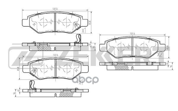 Колодки торм. диск. задн. Cadillac CTS II 08-  Chevrolet Camaro 11- Zekkert арт. bs-1274