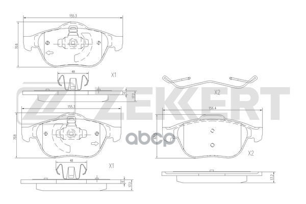 Колодки торм. диск. передн. Renault Scenic II 03-  Grand Scenic 04- Zekkert арт. bs-1318