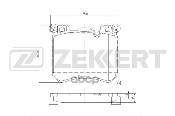 Колодки торм. диск. передн. BMW X5 (E70  F15  F85) 09-  X6 (E71  E72  F16  F86) 09- Zekkert арт. bs-1319