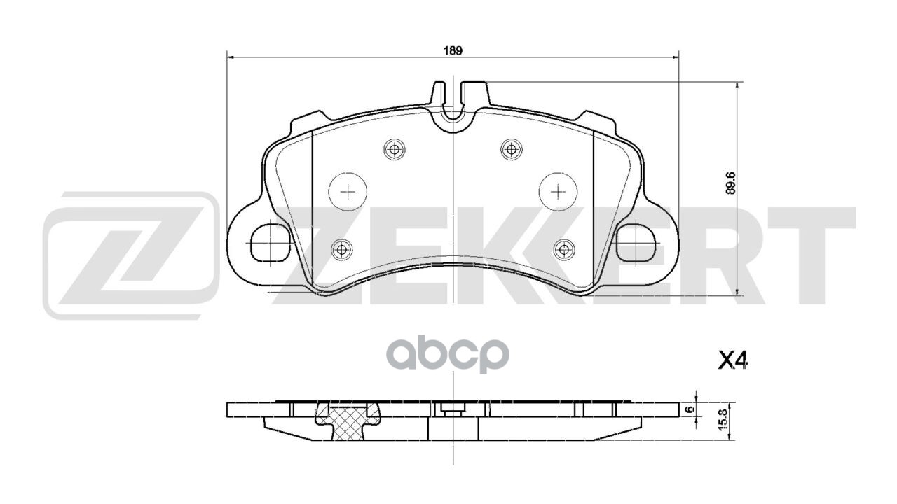 Колодки торм. диск. передн. Porsche Cayenne II  III 17-  Cayenne Coupe 19-  Macan 14- Zekkert арт. bs-1334