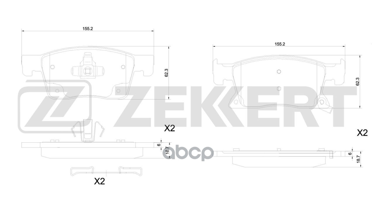 Колодки торм. диск. передн. Opel Astra K 15- Zekkert арт. bs-1352