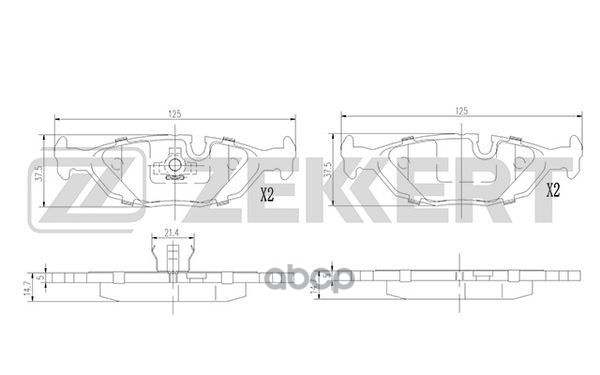 Колодки торм. диск. задн. Saab 900 (YS3A) 91-  9000 (YS3C) 84-  Volvo 440 88-  460 89-  480 86- Zekkert арт. bs-1371