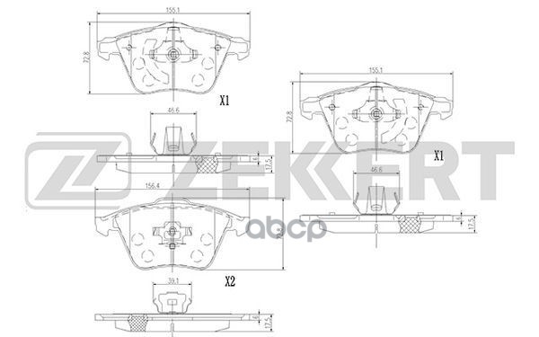 Колодки торм. диск. передн. Ford Focus II 05-  Mazda 3 06-  Opel Vectra C III 05-  Volvo C30 06-  C7 Zekkert арт. bs-1377