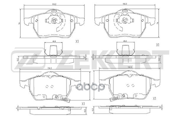 Колодки торм. диск. передн. Opel Astra G 00-  Zafira A 01- Zekkert арт. bs-1381