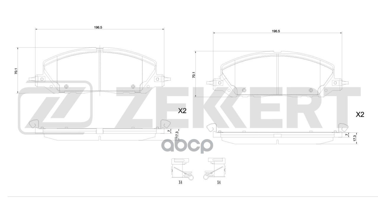 Колодки торм. диск. передн. Ford USA Explorer V  VI 19- Zekkert арт. bs-1409