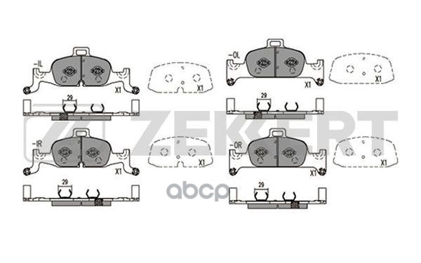 Колодки торм. диск. передн. Audi A4 15-  A5 16-  A6 18-  A7 18-  Q5 16- Zekkert арт. bs-1421