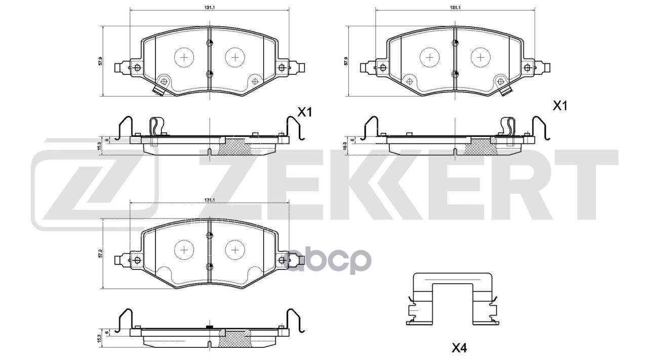 Колодки торм. диск. передн. Jac J7 20-  S5 18- Zekkert арт. bs-1438