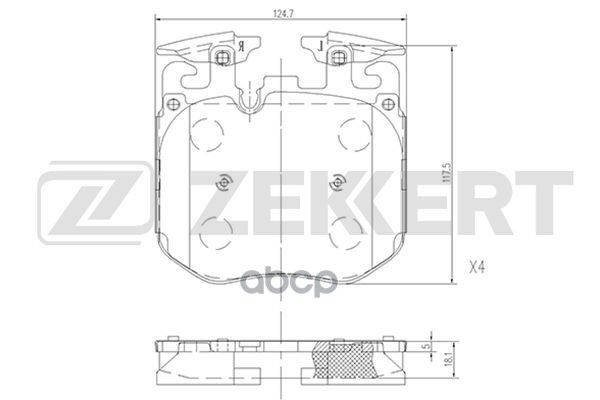 Колодки торм. диск. передн. BMW 3 (G20) 18-  5 (G30  F90) 16- Zekkert арт. bs-1531