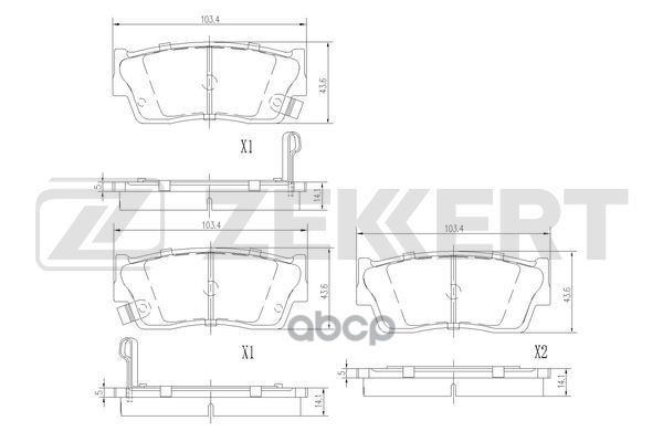 Колодки торм. диск. передн. Suzuki Vitara (ET TA TD) 88- Zekkert арт. bs-1559