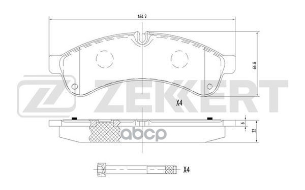 Колодки торм. диск. задн. Iveco Daily IV 06-  Daily V 11-  Daily VI 14- Zekkert арт. bs-1689