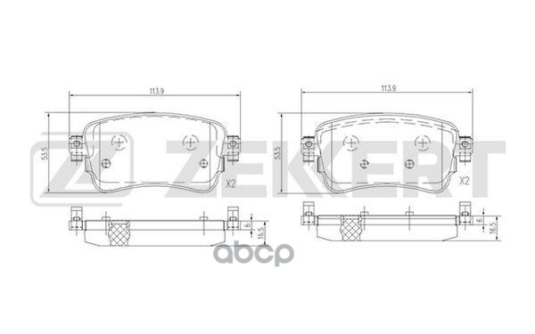 Колодки тормозные задние Citroen Spacetourer 16-  Jumpy III 16-  Peugeot Traveller 16-  Expert III Zekkert арт. bs1699