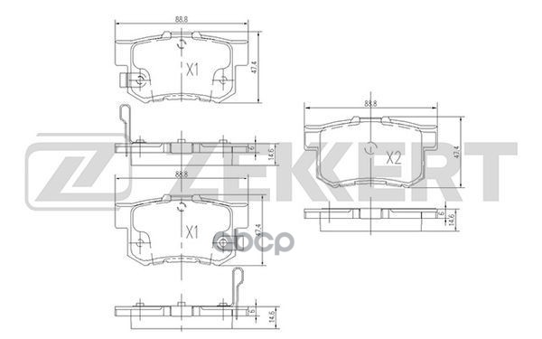 Колодки торм. диск. задн. Honda Accord II-V 90-  Civic VII VIII 95-  Great Wall Hover H6 11-  Rover Zekkert арт. bs-1713