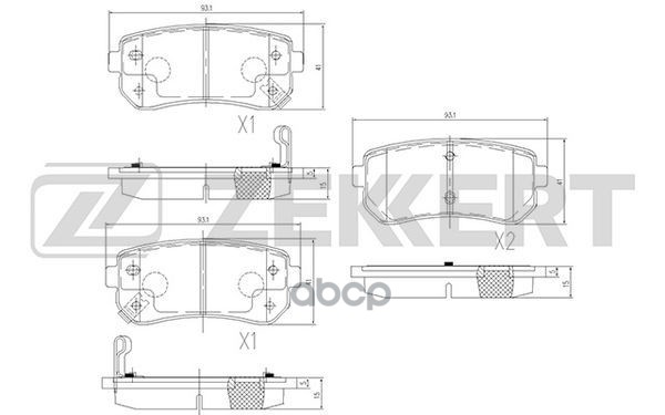 Колодки торм. диск. задн. Hyundai Accent III 05-  Kia Cee'd I II 06-  Rio II 05-  Sportage II 04- Zekkert арт. bs-1759