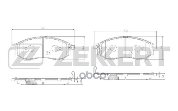 Колодки торм. диск. передн. Renault Koleos 08-  Nissan Murano (Z50) 07-  Pathfinder (R51M) 05-  Qash Zekkert арт. bs-1822