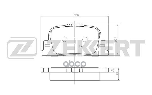 Колодки торм. диск. задн. Geely FC 06-  SC7 11-  Lifan Solano 08-  BYD F3 05-  Toyota Caldina (T240) Zekkert арт. bs-1865