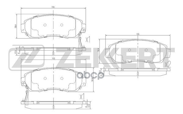 Колодки торм. диск. передн. Honda CR-V III  IV 07-  Great Wall Hover H6 11-  Haval H6 14-  F7 19-  F Zekkert арт. bs-1882