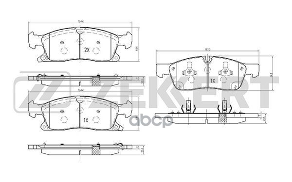 Колодки торм. диск. передн. Jeep Cherokee III 09-  Cherokee IV 10- Zekkert арт. bs-1948