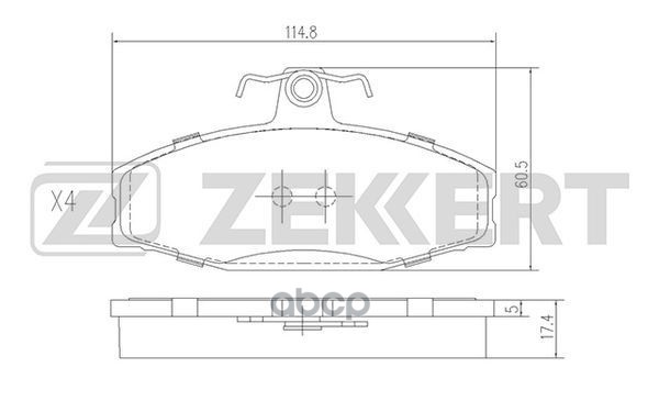 Колодки торм. диск. передн. Skoda Favorit (781 785 787) 92-  Felicia (6U1 6U5) 94-  VW Caddy II 96- Zekkert арт. bs-2072