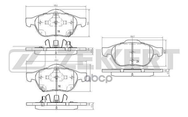 Колодки торм. диск. передн. Toyota Avensis (T220) 00-  Avensis Verso (M20) 01- Zekkert арт. bs-2075