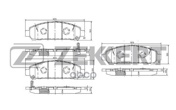 Колодки торм. диск. передн. Toyota Venza (AGV1_) 08- Zekkert арт. bs-2078