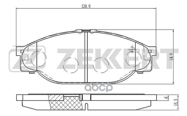 Колодки торм. диск. передн. Toyota Hiace (H100) 89-  Hilux (N145 N150) 97-  Hilux (N50 N85 N90) 88- Zekkert арт. bs-2090