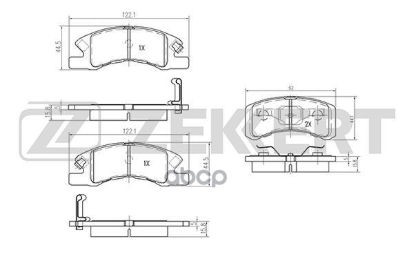 Колодки торм. диск. передн. Daihatsu Cuore VI-VIII 00-  Trevis 06-  Mitsubishi Mirage V 12- Zekkert арт. bs-2093