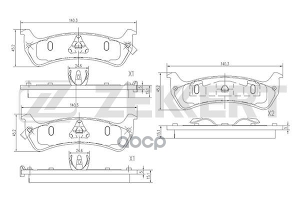 Колодки торм. диск. задн. Grand Cherokee 91- Zekkert арт. bs-2105