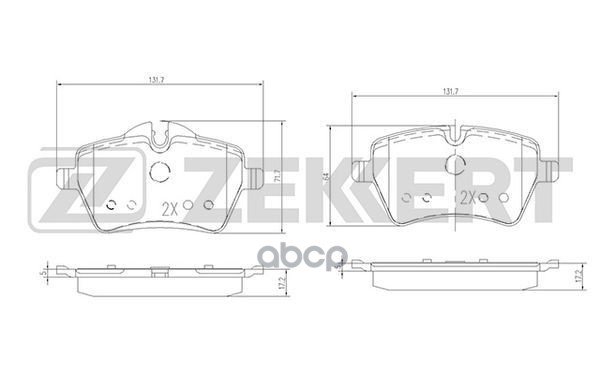 Колодки торм. диск. передн. Mini Clubman (R55 R55N) 07-  Countryman (R60) 10-  Couper (R58) 10-  Pac Zekkert арт. bs-2140