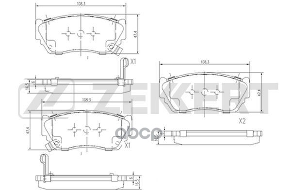 Колодки торм. диск. передн. Nissan 100 NX (B13) 90-  Sunny (N14  Y10) 90- Zekkert арт. bs-2152