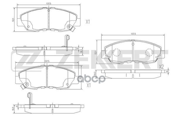 Колодки торм. диск. передн. Honda Civic V  VI  VII 94- Zekkert арт. bs-2166