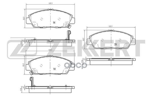 Колодки торм. диск. передн. Honda Accord II-V 92-  Honda Prelude IV  V 92- Zekkert арт. bs-2168