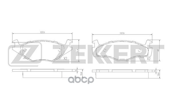 Колодки торм. диск. передн. Seat Cordoba 94-  Ibiza II 93-  VW Polo II-III 81- Zekkert арт. bs-2418
