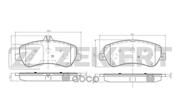 Колодки торм. диск. передн. MB E-Class (207) 11-  MB GLK (X204) 08- Zekkert арт. bs-2466