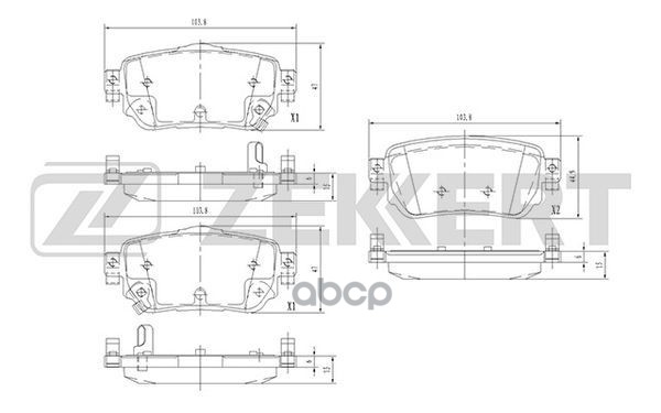 Колодки торм. диск. задн. Nissan Qashqai (J11 J11_) 13-  X-Trail (T32_) 14-  Renault Kadjar 15- Zekkert арт. bs-2524