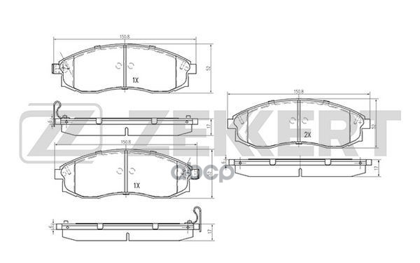 Колодки торм. диск. передн. Nissan Cefiro (A32) 94-  Maxima (A32) 94-  Mitsubishi L200 III 96- Zekkert арт. bs-2537