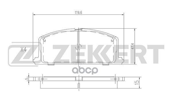 Колодки торм. диск. передн. Toyota Camry (V10 V20) 82-  Carina (T150 T160 T170) 83-  Corolla (E80-E1 Zekkert арт. bs-2624