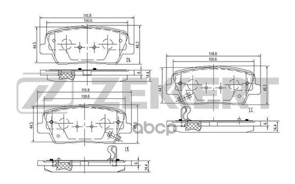 Колодки торм. диск. задн. Hyundai Equus 09-  Genesis 08-  Santa Fe II-III 06-  Grand Santa Fe 13-  K Zekkert арт. bs-2818