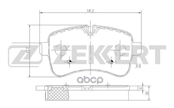 Колодки торм. диск. задн. Iveco Daily III-VI 02- Zekkert арт. bs-2822