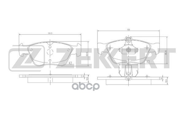 Колодки торм. диск. передн. MB C-Class (202) 93-  CLK (208) 97-  E-Class (210) 95-  S-Class (140) 92 Zekkert арт. bs-2833