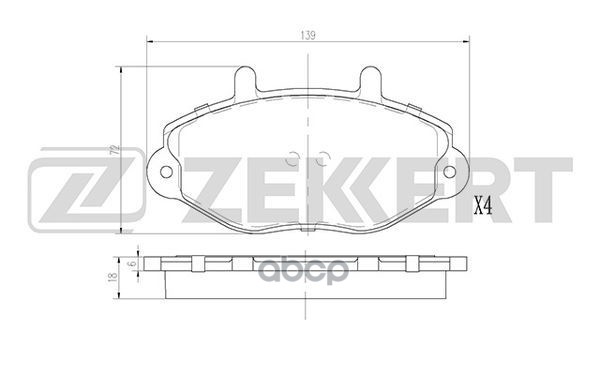Колодки торм. диск. передн. Ford Transit Tourneo 94-  Transit IV-V 94- Zekkert арт. bs-2864