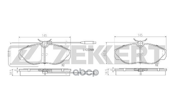 Колодки торм. диск. передн. с датчиком Citroen Jumper (230_ 244) 94-  Fiat Ducato (230_) 94-  Peugeo Zekkert арт. bs-2869